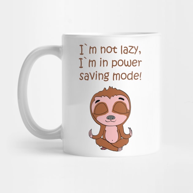 Funny Cute Meditating Sloth in power saving mode by Foxydream